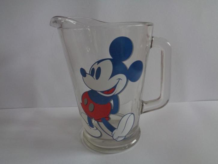 Oude zware RMI Glazen Mickey Mouse Kan, H=23 cm, jaren'80s, Verzamelen, Disney, Zo goed als nieuw, Beeldje of Figuurtje, Mickey Mouse