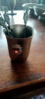 Tinnen beker Maastricht met lepels, Antiek en Kunst, Antiek | Tin, Ophalen of Verzenden