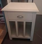 Wit kastje, nachtkastje met 3 vakken en laadje, Ophalen, Overige materialen, Gebruikt, Minder dan 45 cm