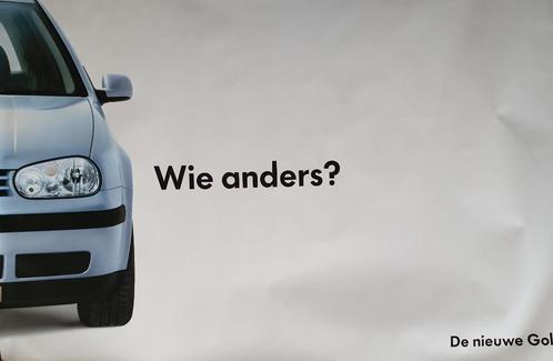 Poster VW "De nieuwe Golf (4) - wie anders", Verzamelen, Posters, Zo goed als nieuw, Reclame, Deurposter of groter, Rechthoekig Liggend