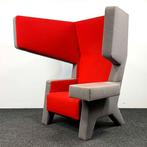Prooff EarChair Fauteuil - Grijs/Rood 22717, Ophalen, Gebruikt, 50 tot 75 cm, Leer