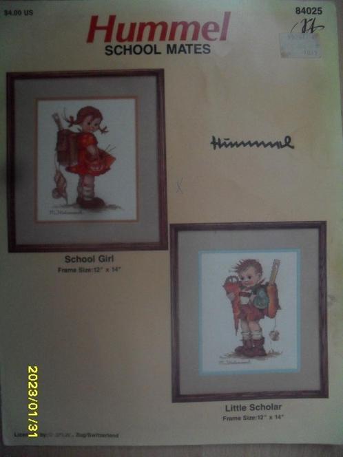 ZGAN Patroon Schoolmates van Hummel, Verkoop ook DMC Garens, Hobby en Vrije tijd, Borduren en Borduurmachines, Zo goed als nieuw