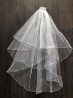 Nieuwe licht ivoren sluier met stras/parels (VZ85), Ophalen of Verzenden, Nieuw, Overige kleuren, Accessoires