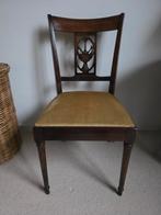 5 Antieke Eetkamerstoelen, Huis en Inrichting, Stoelen, Hout, Gebruikt, Bruin, Vijf, Zes of meer stoelen