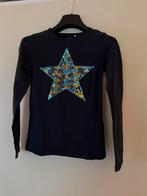 Donkerblauwe longsleeve met glitterster mt 146/152, Kinderen en Baby's, Kinderkleding | Maat 146, Ophalen of Verzenden, Zo goed als nieuw