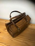 Vintage Bruine Handtas van krokodillen leer, Ophalen of Verzenden, Gebruikt, Bruin, Handtas