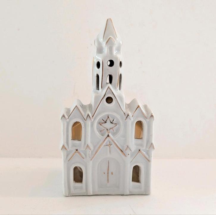 Kerk - kaarsenhouder voor waxine lichtje, Diversen, Kerst, Zo goed als nieuw, Ophalen of Verzenden