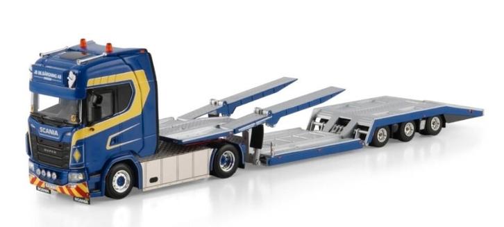 WSI SCANIA S HIGHLINE + TRUCK TRANSPORTER - JB BILBÄRGING, Hobby en Vrije tijd, Modelauto's | 1:50, Nieuw, Bus of Vrachtwagen