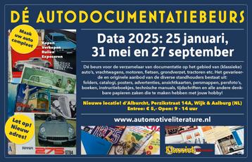 Bezoek zaterdag 27 september 2025 dé Autodocumentatiebeurs! beschikbaar voor biedingen