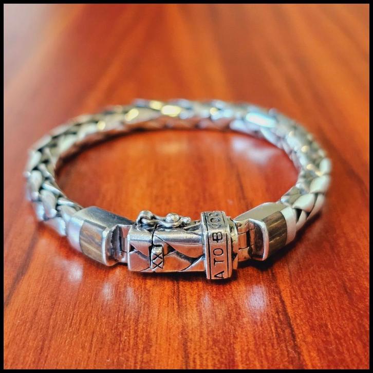 GEORGE PALMWOOD maat E     Buddha to Buddha armband, Sieraden, Tassen en Uiterlijk, Armbanden, Zo goed als nieuw, Zilver, Zilver