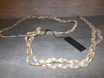 Gevlochten leren koordriem wit/beige/cognac, Minder dan 3 cm, Verzenden, Nieuw, Wit