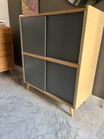 Vintage Dressoir/Opbergkast met Schuifdeuren, Antiek en Kunst, Antiek | Meubels | Kasten, Ophalen of Verzenden