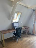 Lange tafel / werkblad in notenhout, Ophalen