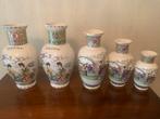 set van 5 japanse vazen Handgemaakt en handbeschilderd, Antiek en Kunst, Ophalen of Verzenden