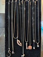 9 zilveren kettingen incl hangers, Verzenden, Zilver, Ketting