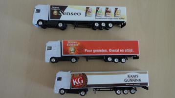 3 mooie vrachtauto’s Douwe Egberts Senseo Kanis Gunnick beschikbaar voor biedingen