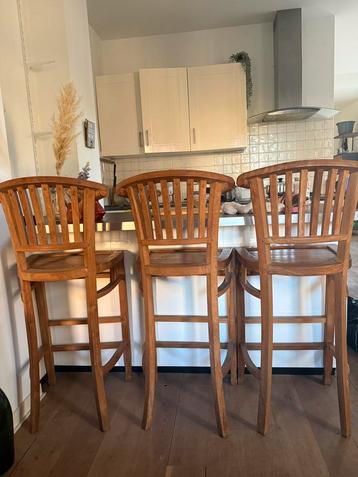 Teak Houten Barstoelen / Barkrukken beschikbaar voor biedingen