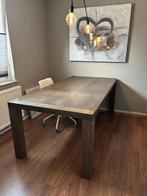 Eiken eettafel, Huis en Inrichting, Tafels | Eettafels, Ophalen, Gebruikt, Je kan er alle kanten mee op, Eikenhout