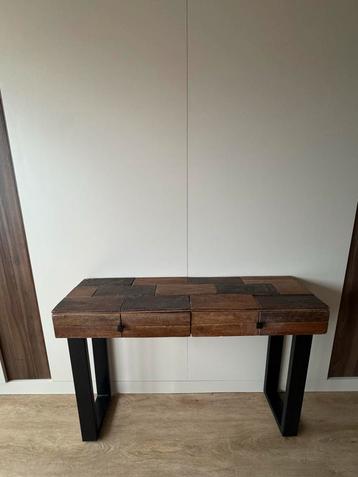 Kaptafel/Sidetable Mangohout & Metaal beschikbaar voor biedingen