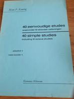 40 Eenvoudige Etudes - Hans P. Keuning blokfluit, Gebruikt, Klassiek, Overige soorten, Ophalen of Verzenden