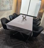 6x Saarinen Executive - Conference Chair in zwarte stof, Ophalen, Gebruikt, Zwart, Metaal