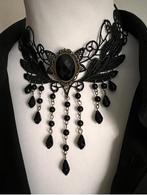 Prachtige zwart/wit Venetiaanse vrouwen choker met kraaltjes, Ophalen of Verzenden, Nieuw, Zwart, Overige materialen