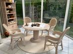 Tuinset plus kast - rotan / bamboe, Ophalen, 4 zitplaatsen, Gebruikt, Rotan