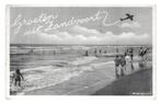 955446	Zandvoort	strand	Vliegtuig	1935	Gelopen met postzegel