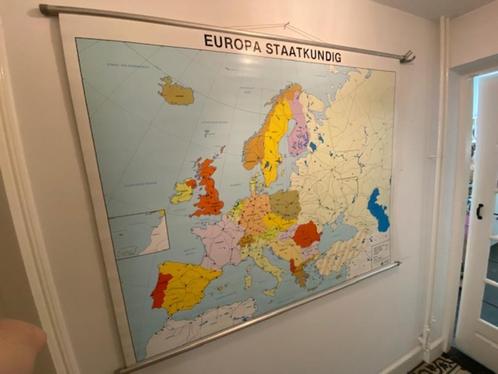 schoolkaart Europa Staatkundig (in uitstekende staat), Antiek en Kunst, Antiek | Schoolplaten, Aardrijkskunde, Ophalen