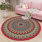 Rood Mandala Rond Vloerkleed / Tapijt Mat Lotus India Yoga, Verzenden, Rond, Nieuw, 150 tot 200 cm