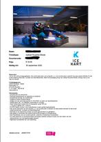 Vouchers voor 2 sessies Icekart Ruchpen-Breda, Tickets en Kaartjes, Drie personen of meer, Ticket of Toegangskaart