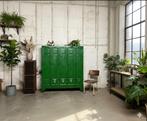 Metalen vintage lockerkast garderobekast, Ophalen, Gebruikt, Vintage industrieel