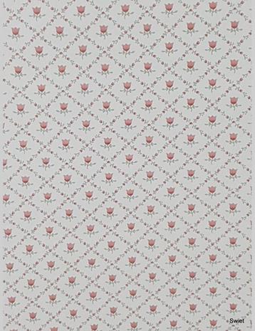 14051 vintage retro behang jaren 80 met roze tulpjes swiet beschikbaar voor biedingen