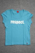Esprit T-shirt met logo Respect. Maat Medium. Blauw. Nieuw., Maat 38/40 (M), Blauw, Nieuw, Ophalen of Verzenden