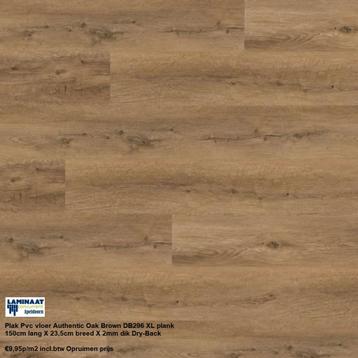 Pvc Plak XL Authentic Oak Brown Opruimen prijs : €9,95p/m2  beschikbaar voor biedingen