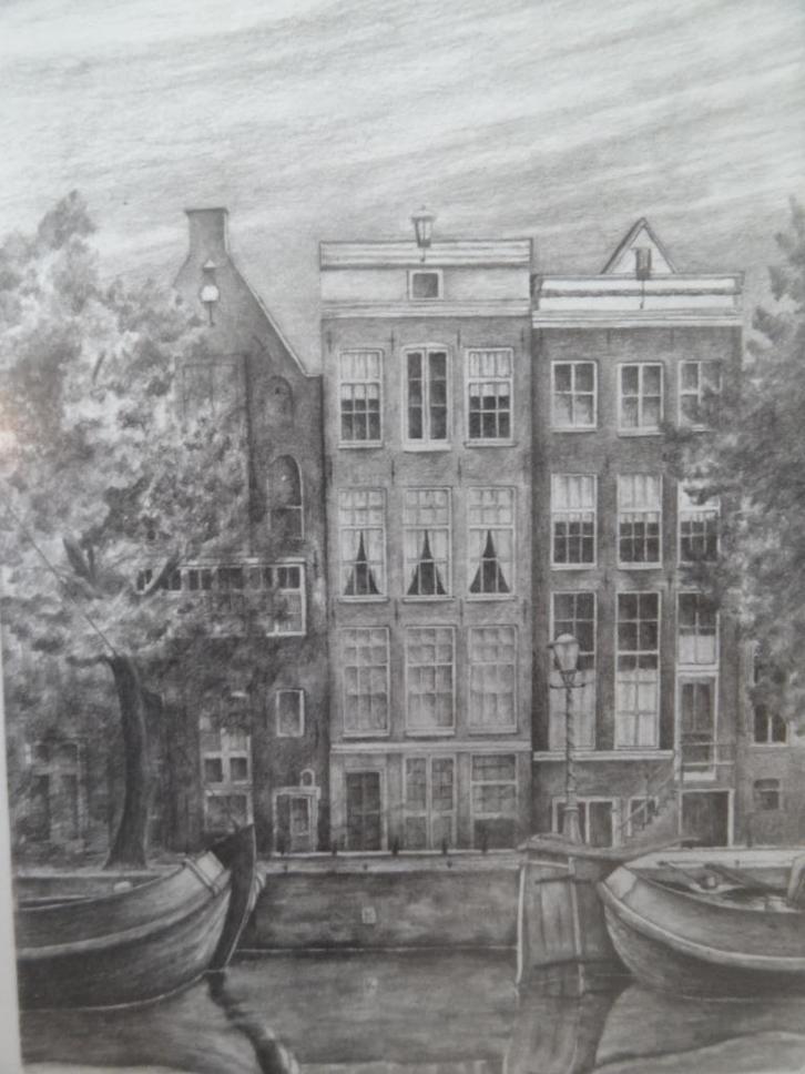 ets Anne Frankhuis Prinsengracht, Bart Reindersma 41-350, Antiek en Kunst, Kunst | Etsen en Gravures, Verzenden