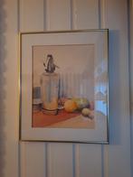 Mooi modern schilderij met schenkkan en fruit, Antiek en Kunst, Kunst | Schilderijen | Klassiek, Ophalen