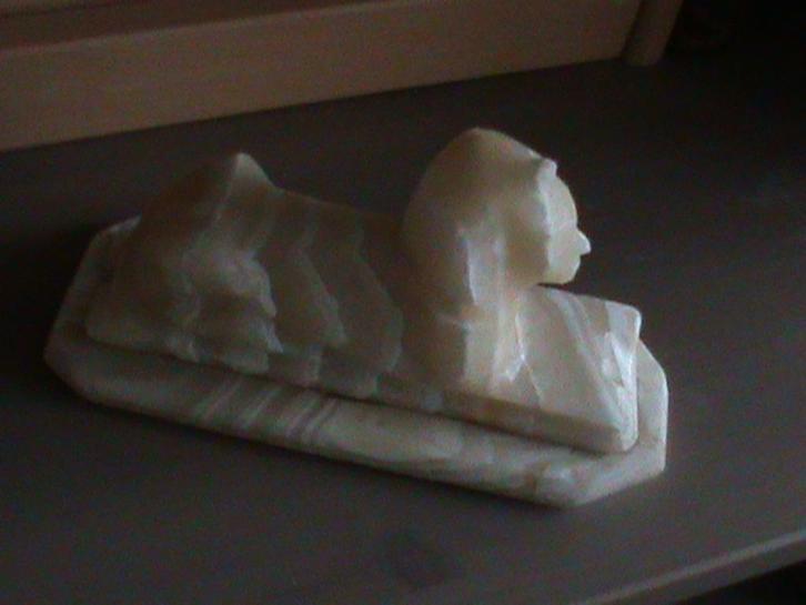 Glad gepolijste Marmeren sphinx, Verzamelen, Beelden en Beeldjes, Zo goed als nieuw, Fantasy, Ophalen of Verzenden