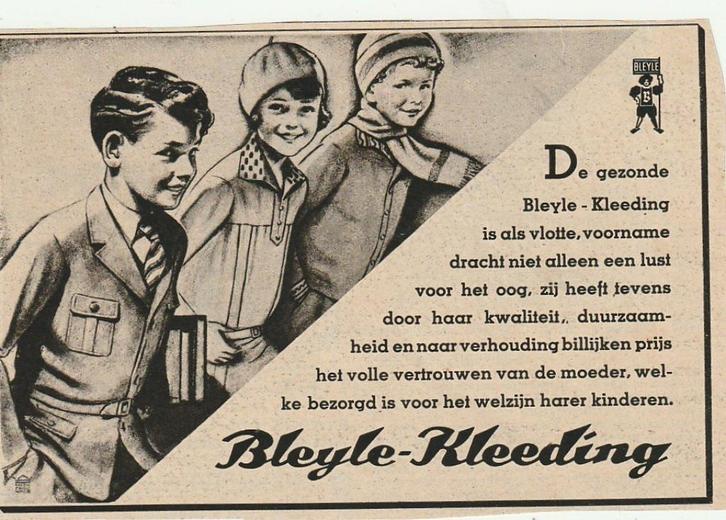 Retro reclame 1937 Bleyle jongensmode vlotte dracht, Verzamelen, Retro, Overige typen, Verzenden