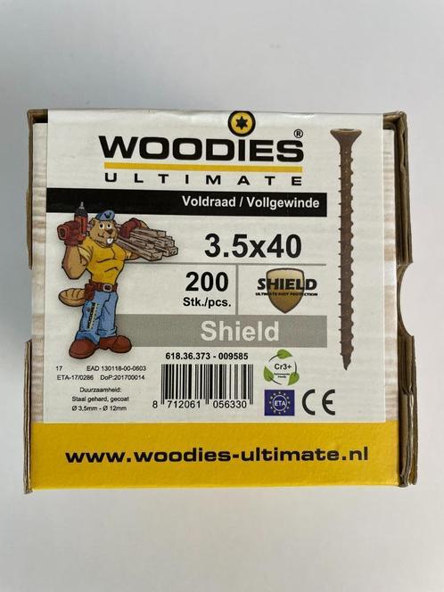 Woodies shield 3.5 x 40 mm 200 st, Tuin en Terras, Palen, Balken en Planken, Nieuw, Palen, Minder dan 180 cm, Ophalen