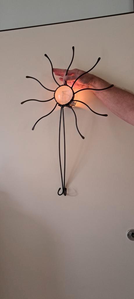 Zonvormige Wandlamp, Huis en Inrichting, Lampen | Wandlampen, Zo goed als nieuw, Glas, Metaal, Ophalen