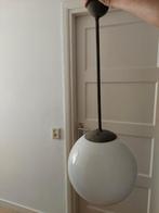 Oude Schoollamp / Hanglamp, Huis en Inrichting, Lampen | Hanglampen, Ophalen, Gebruikt, Glas, Vintage