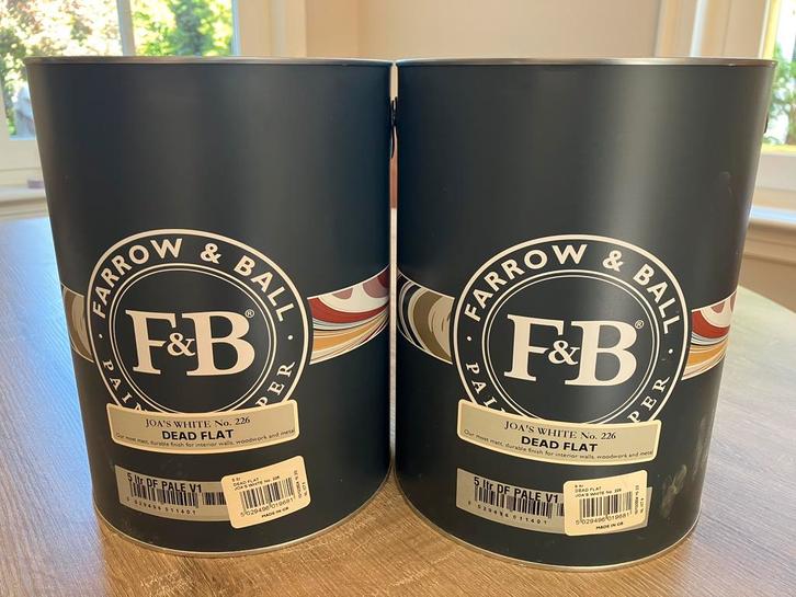 Farrow & ball verf - Dead flat - Joa’s white 226, Doe-het-zelf en Verbouw, Verf, Beits en Lak, Zo goed als nieuw, Verf, 5 tot 10 liter