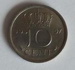 Nederland 1957 munt, 10 cent, volgnr 15, Postzegels en Munten, Munten | Nederland, Ophalen of Verzenden, Koningin Juliana, 10 cent