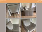 Leren fauteuil -kleur taupe/grijs, Huis en Inrichting, Stoelen, Ophalen, Zo goed als nieuw, Overige kleuren, Eén
