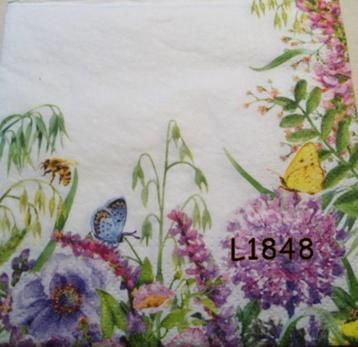 Servetten decoupage/bullet journal * Veldbloemen L1848 beschikbaar voor biedingen