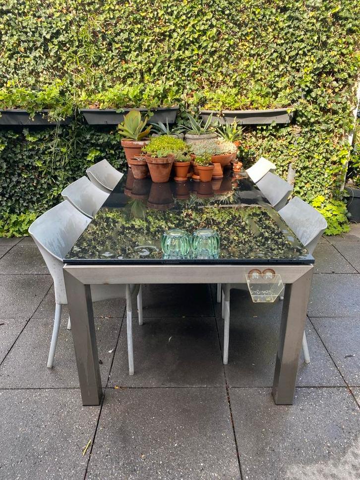 6 Kartell Dr. No Stoelen - Philippe Starck, Tuin en Terras, Tuinstoelen, Gebruikt, Kunststof, Stapelbaar, Ophalen