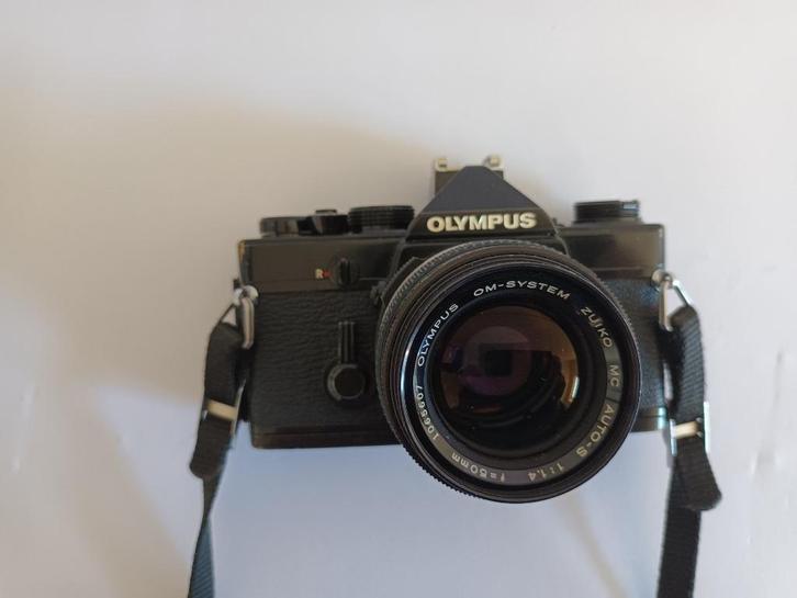 Olympus OM 1n zwart 1.4 lens, Audio, Tv en Foto, Fotocamera's Analoog, Zo goed als nieuw, Spiegelreflex, Olympus, Ophalen