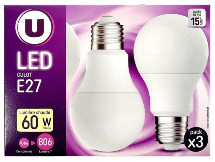 LED-lamp E27 9,4W 2700K 3-PACK, Huis en Inrichting, Lampen | Losse lampen, Nieuw, Led-lamp, Minder dan 30 watt, E27 (groot), Ophalen of Verzenden
