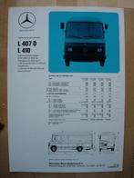 Mercedes 407 410 Technische Specificatie folder 1983 BG 407D, Ophalen, Mercedes, Zo goed als nieuw, Mercedes-Benz
